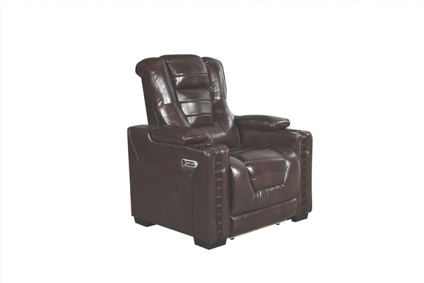 LEATHER POWER RECLINER WITH ADJUSTABLE HEADREST - BEL Furniture