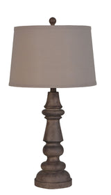 Polyresin Table Lamp with Dark Brown Wood Finish Set of 2 by Lamps Per Se | Bel Furniture