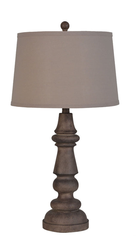 Polyresin Table Lamp with Dark Brown Wood Finish Set of 2 by Lamps Per Se | Bel Furniture